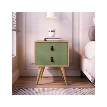 Imagem de Mesa de Cabeceira Genialflex Amber com 2 Gavetas Verde
