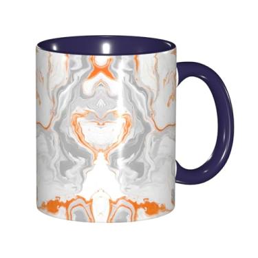 Imagem de Zeraoke Caneca de café criativa com textura de mármore com estampa de respingos de cobre, personalizada, presente para a família, tamanho de 325 ml, unissex