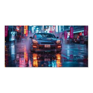 Imagem de HouLaiZhe R32 Night Neon Classic Posters Canvas Wall Aesthetic Room Decor Wall Painting Prints Gallery Room Wall Decor para quarto, sala de estar, escritório, 08 x 16 polegadas (20 x 40 cm)