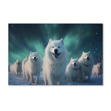 Imagem de HouLaiZhe Pôster animal lobo gordo aurora lona estética pôsteres decoração de quarto pintura de parede galeria sala decoração de parede para quarto sala de estar escritório 11 x 17 polegadas (28 x 43