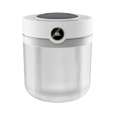 Imagem de MotiveTech Umidificador de ar de mesa com reservatório de água de 2 litros e luz noturna colorida para uso doméstico, ideal para cabeceira em quartos de hotel.