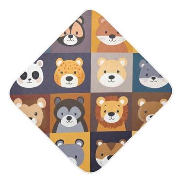 Imagem de STAYTOP Toalhas de bebê com capuz de musselina de animais fofos, toalha de banho super macia, toalhas de banho absorventes para banho recém-nascido unissex 89 x 89 cm