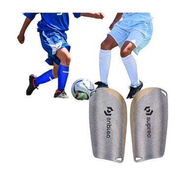 Imagem de Caneleira de Proteção para Futebol Com Placa de PE e Revestimento em EVA Macio Conforto, Resistência e Absorção de Impacto infantil Adulto Esporte (Cinza, L)