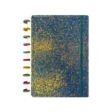 Imagem de Caderno de Disco Capa Glitter, com elástico, 18,5cmx25,5cm - 80 páginas (Azul)