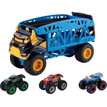 Imagem de Hot Wheels Monster Trucks Pista de Brinquedo Reboque para crianças a partir de 3 anos