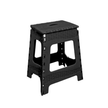 Imagem de Banqueta Dobrável Resistente 100kg Grande e Pequena | Banco Portátil para Camping, Pesca, Praia e Piquenique(GRANDE PRETA)