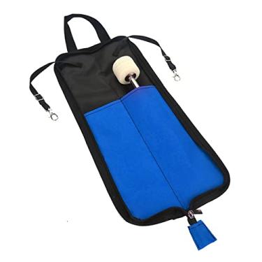 Imagem de Luqeeg Suporte para Baqueta Chique Bolsa de Armazenamento Leve para Baqueta e Acessórios, Bolsa Portátil para Performance Ao Ar Livre, Material de Tecido Oxford para Tocadores de Bateria (Azul)