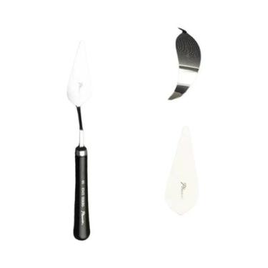 Imagem de Espátula Flexível De Aço Inoxidável Com Cabo De Madeira Para Pintura A