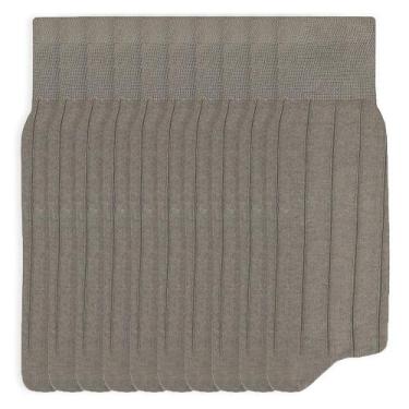 Imagem de Kit 10 Meias Mash Social Cano Longo Algodão Canelada 231.04, Caqui