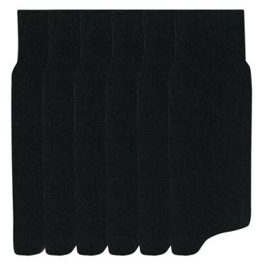 Imagem de Kit 6 Meias Mash Social Cano Longo Poliamida Lisa Masculina 231.03, Pr