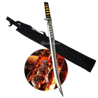 Imagem de Facão 70cm com Lâmina Lisa Inox, Bainha Nylon e Lanterna com Baterias 