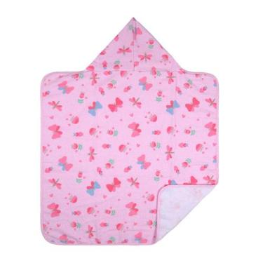 Imagem de Toalha de Banho para Bebê 68 cm x 68 cm Bublim, Borboletas