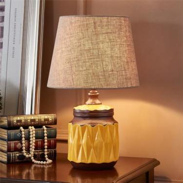 Imagem de Luxo Contemporâneo Lâmpada De Mesa De Cerâmica LED Criatividade Americana Sala De Estar Quarto Estudo Villa Hotel Cama Mesa Luz (Estilo 060A)