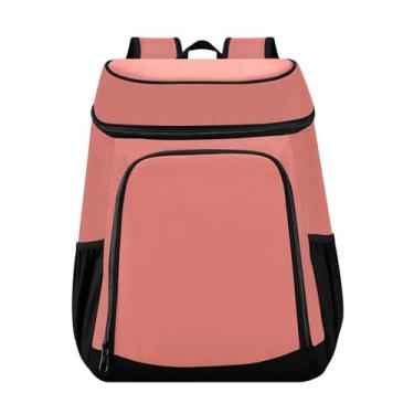 Imagem de Mochila rosa coral térmica à prova de vazamento, 36 latas, lancheira masculina para almoço, piquenique, pesca, caminhadas, acampamento, parque, praia