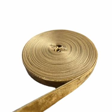 Imagem de FAYADA Fita de veludo cáqui vintage de 10 metros para árvore de Natal, embrulho de presente, buquê de flores, decorações de guirlanda, fabricação de laço, costura (Caqui, 1,5 cm)