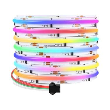 Imagem de Fita LED RGBIC COB 12V Controle Pelo App Tuya Smart Life Alexa Google 