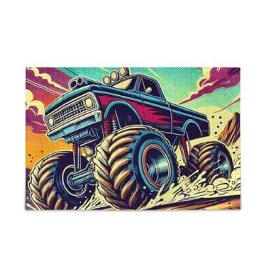 Imagem de 500 peças de quebra-cabeças coloridos de caminhão monstro de madeira e papel combinados para adultos