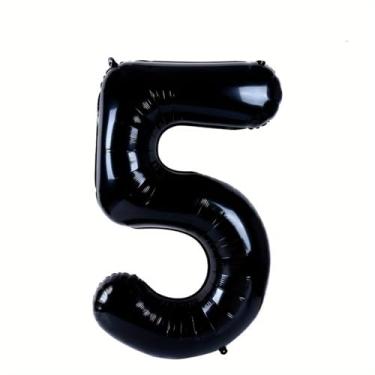 Imagem de 1 peça, balões digitais pretos de 81 cm, decoração de festa de aniversário, balões de aniversário, suprimentos de festa, adereço para foto, arranjo de decoração de cena de aniversário de aniversário