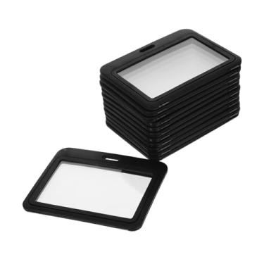 Imagem de Toddmomy 12 peças de porta-cartão de identificação dupla face transparente de plástico horizontal para trabalho, escritório e escola, design profissional com fácil visibilidade e limpeza simples