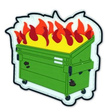 Imagem de Patch de PVC Dumpster Fire Glow - Engraçado, Tático, Anime, Remendos Militares - Perfeito para o seu equipamento militar, mochila, boné, colete, bolsa ou arnês para cães