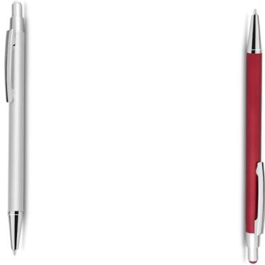 Imagem de Caneta esferográfica de metal escrita em azul, com ponta touch com corpo emborrachado Anotações modernas (Preto e Verde;)