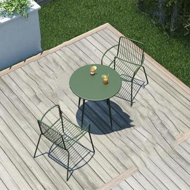 Imagem de LOERSS Conjuntos de 3 peças de jardim e bistrô, conjuntos de móveis de pátio ao ar livre, 2 cadeiras e 1 mesa, para decoração de quintal, piscina, varanda, jardim, varanda (Cor: )