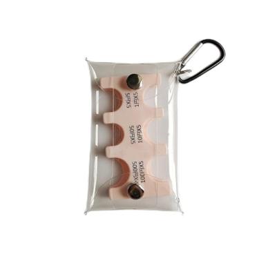 Imagem de Bolsa de armazenamento de moedas, transparente, impermeável, leve, durável, mini bolsa para viagens, compras e transporte diário com mosquetão, rosa, Minimalista