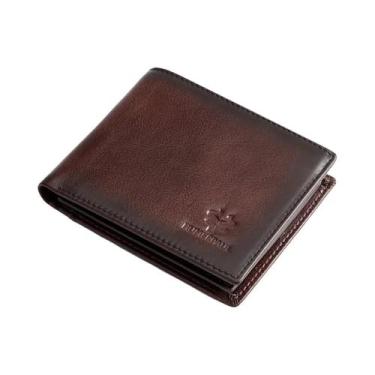 Imagem de Carteira Masculina De Couro Genuíno Com RFID, Grande Capacidade, Feita