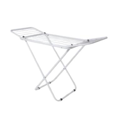 Imagem de Varal Dobrável de Chão com Abas | Super Leve, Reforçado e Não Enferruja | Pintura Eletrostática Ideal para Apartamento