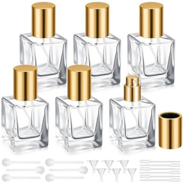 Imagem de Teenyyou Pacote com 6 frascos de perfume de vidro vazios de 30 ml, frascos de perfume de colônia vazios recarregáveis para viagem, recipientes de perfume, recipientes de fragrância, pulverizador de
