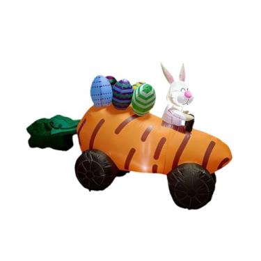 Imagem de Fenteer Decoração de Páscoa inflável de da Páscoa de 180 cm (71 polegadas), brinquedo inflável para decoração de jardim ao ar livre.