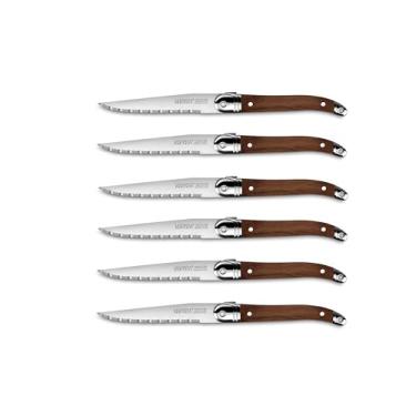 Imagem de Conjunto de 6 facas - Laguiole Héritage - Feito na França (madeira escura)