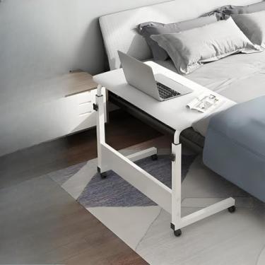 Imagem de Mesa Multiuso Ajustável com Altura Regulável – Ideal para Notebook, Cama e Sofá, com Rodinhas(Off Wihte)