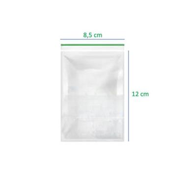 Imagem de Saco Fecho Zip 7x10cm Hermético Transparente Vabene Com 100 Unidades