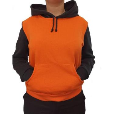 Imagem de Blusa moletom infantil laranja c/ preto 1 a 14 anos - Bella Toft, Pret