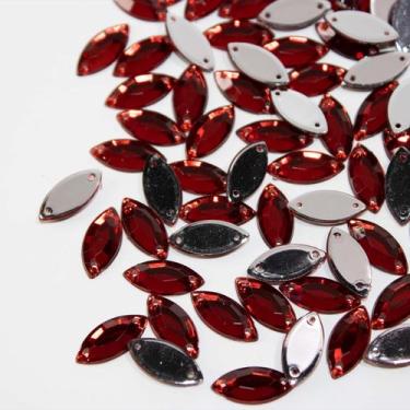 Imagem de CHATON PRIMEIRA LINHA NAVETE 7x15mm -VERMELHO/SIAM -100Ppçs - La Mode 