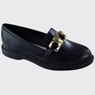 Imagem de Sapato Mocassim Slip On Feminino Fivela Ouro Confort Moleca 5666.110.9569-Feminino