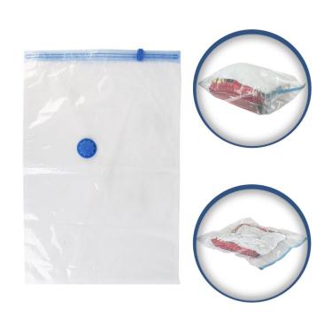 Imagem de Kit 03 Sacos Organizador a Vácuo Transparente GG 80cmx120cm