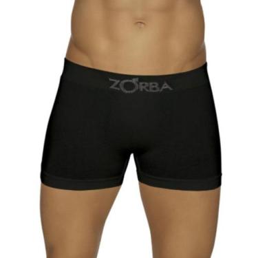 Imagem de Cueca Zorba Boxer 781 Algodão Sem Costura Maior Conforto, Preto, G