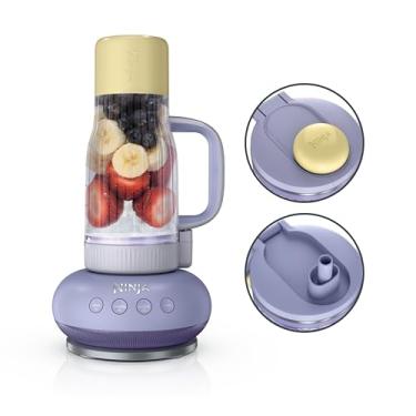 Imagem de Ninja Blendboss Juicer pessoal para smoothies e bebidas congeladas, 670 ml, caneca de viagem com tampa à prova de vazamento, abertura para beber e canudo removível, tecnologia Auto iQ, 1200