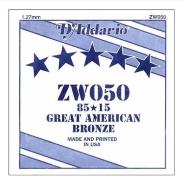 Imagem de Corda Avulsa Para Violao Aco .050 D'Addario 80/15 Bronze ZW050