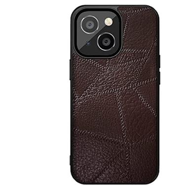 Imagem de ORKDFJ Capa para iPhone 13/13 Pro/13 Pro Max, capa protetora de couro proteção traseira da câmera à prova de choque TPU macio bumper capa protetora fina e elegante (cor: marrom, tamanho: 13 mini 5,4