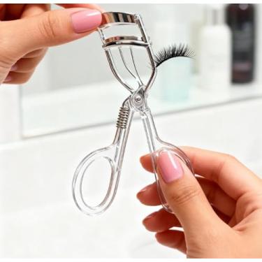 Imagem de Modelador de cílios grande angular com pente natural de longa duração, modelador de cílios sem moldura, ferramenta de beleza (prata)