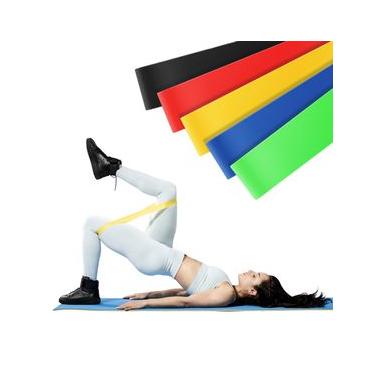 Imagem de Kit 5 Faixas Elastica Mini Band 5 Níveis Treinos Academia