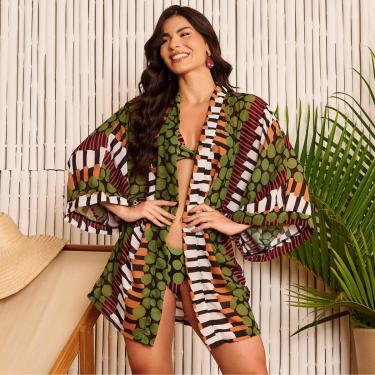 Imagem de Saída de Praia Kimono Estampa Donna Carioca-Feminino