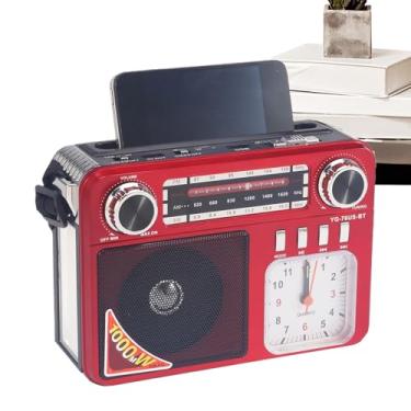 Imagem de Rádio Solar,Rádio Alimentado A Energia Solar - Com Relógio, Alto-Falante, Carregador Portátil Para Celular, Para Caminhadas, Aulas, Emergências Domésticas, Acampamentos e Viagens ao Ar Livre