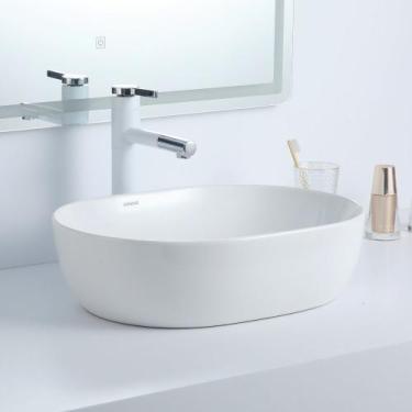 Imagem de Cuba Deend De Cerâmica Ovale BiancoLuce Banheiro 48x35x13cm