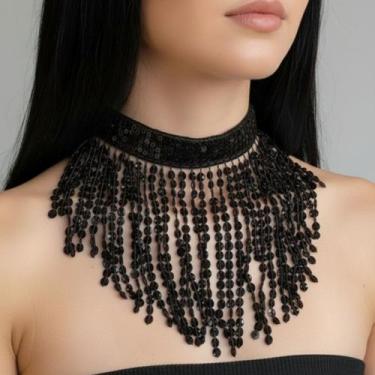 Imagem de Colar Gargantilha Franja Paetê Dança/ Carnaval - AB85 - Atelier Patric