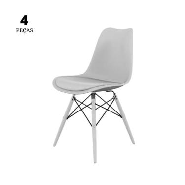 Imagem de Conjunto Com 4 Cadeiras Saarinen Branca  Base Em Polipropileno