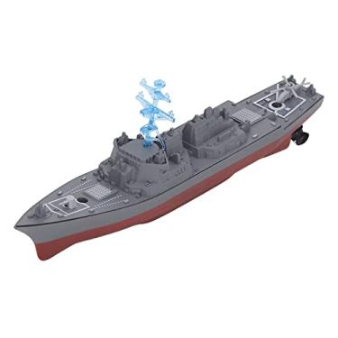 Imagem de YOUTHINK Navio de Guerra Com Controle Remoto, Barco RC de 2,4 GHz Com Carregamento USB Barco de Brinquedo Elétrico de Alta Velocidade para Banheira Piscina Banheira Inflável (803A)